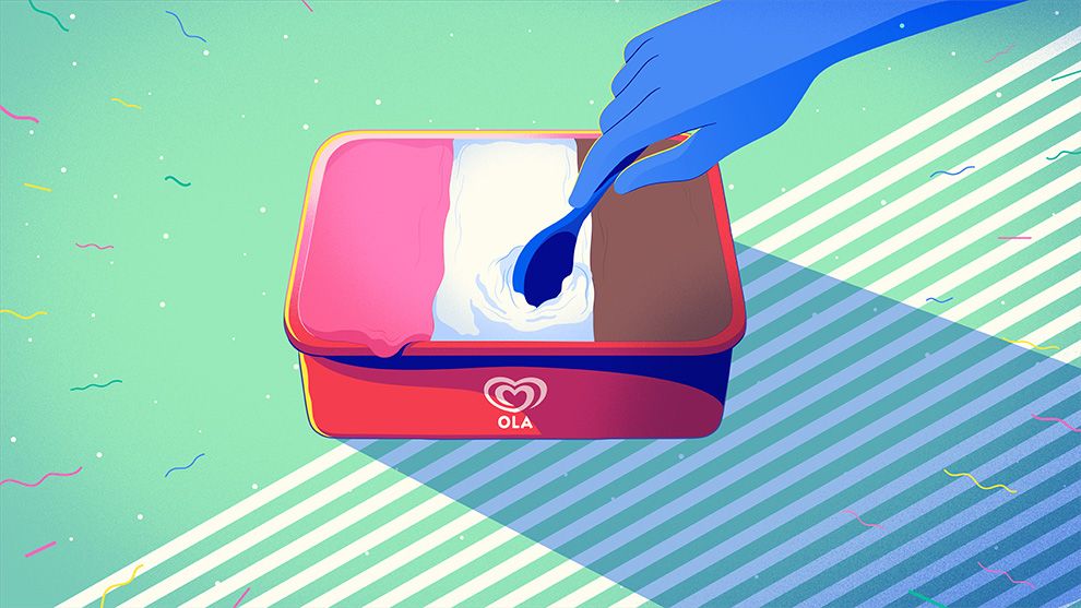 Ola ice cream tub