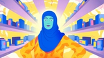 Woman in hyjab in front of Unilever products