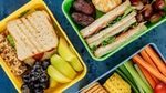 A close-up of healthy lunch boxes.
