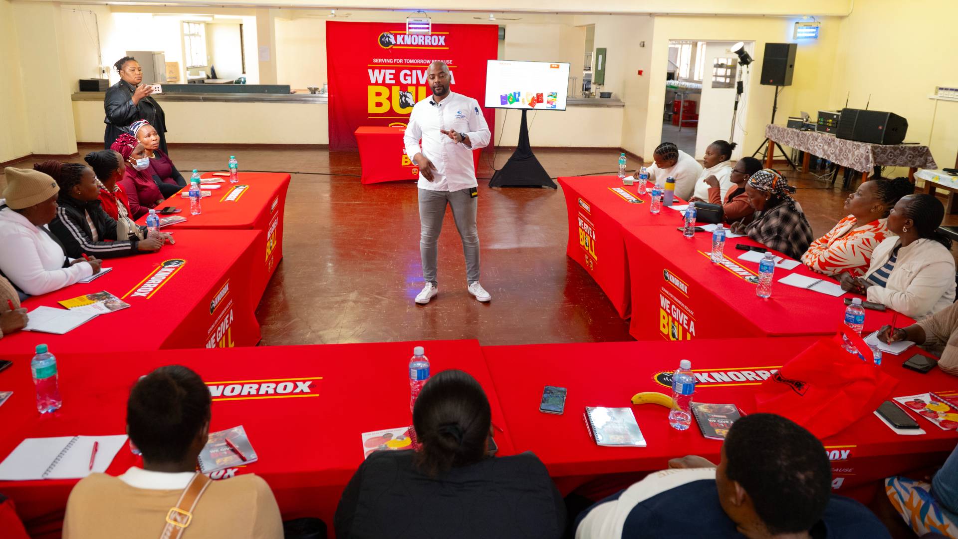 Chef lecturing on Food Handling