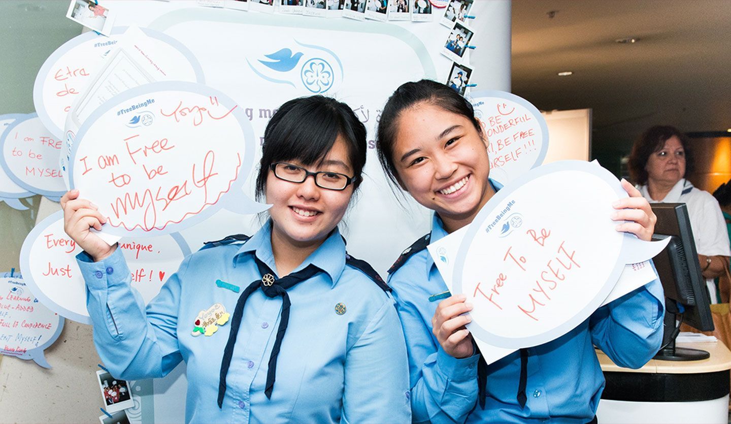 Two girls at a Dove Self-Esteem workshop