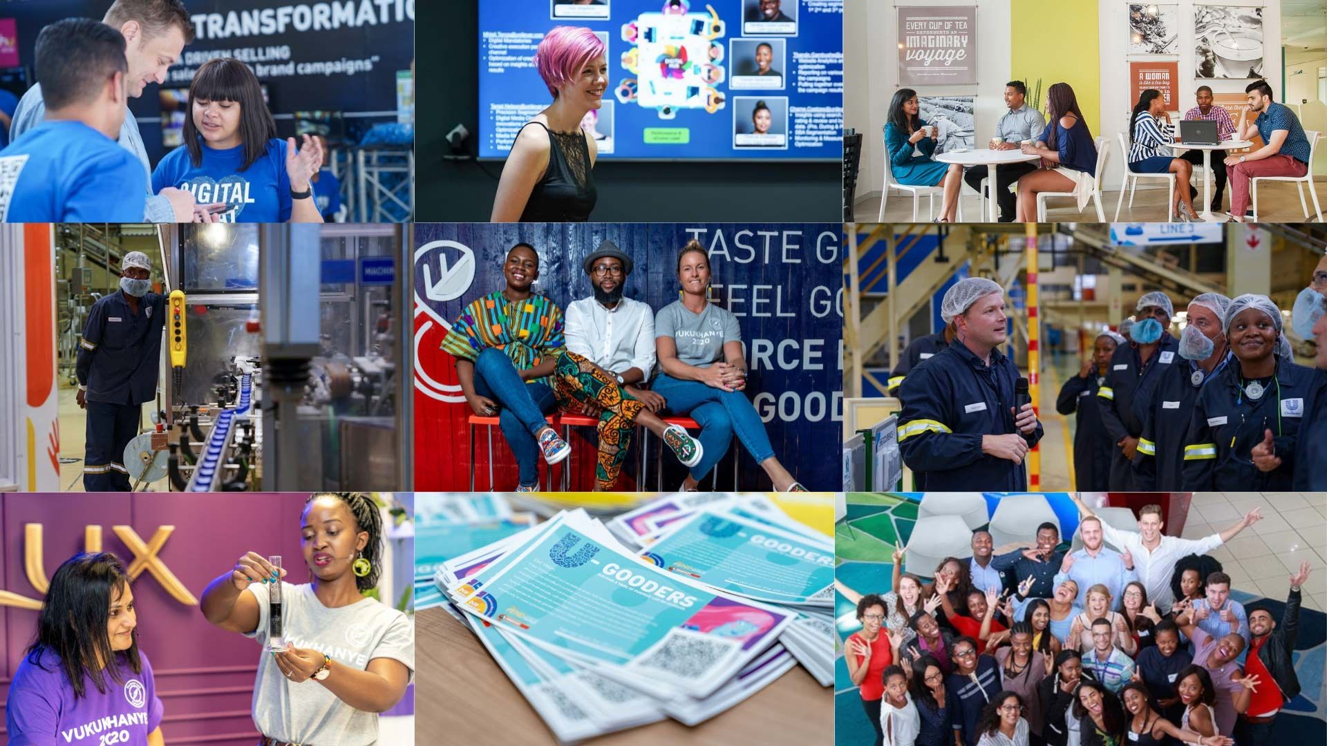 A collage of people in South Africa